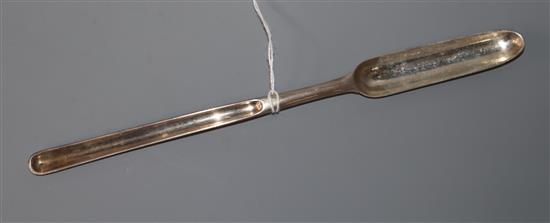 A George III silver marrow scoop, London, 1795, 23.4cm.